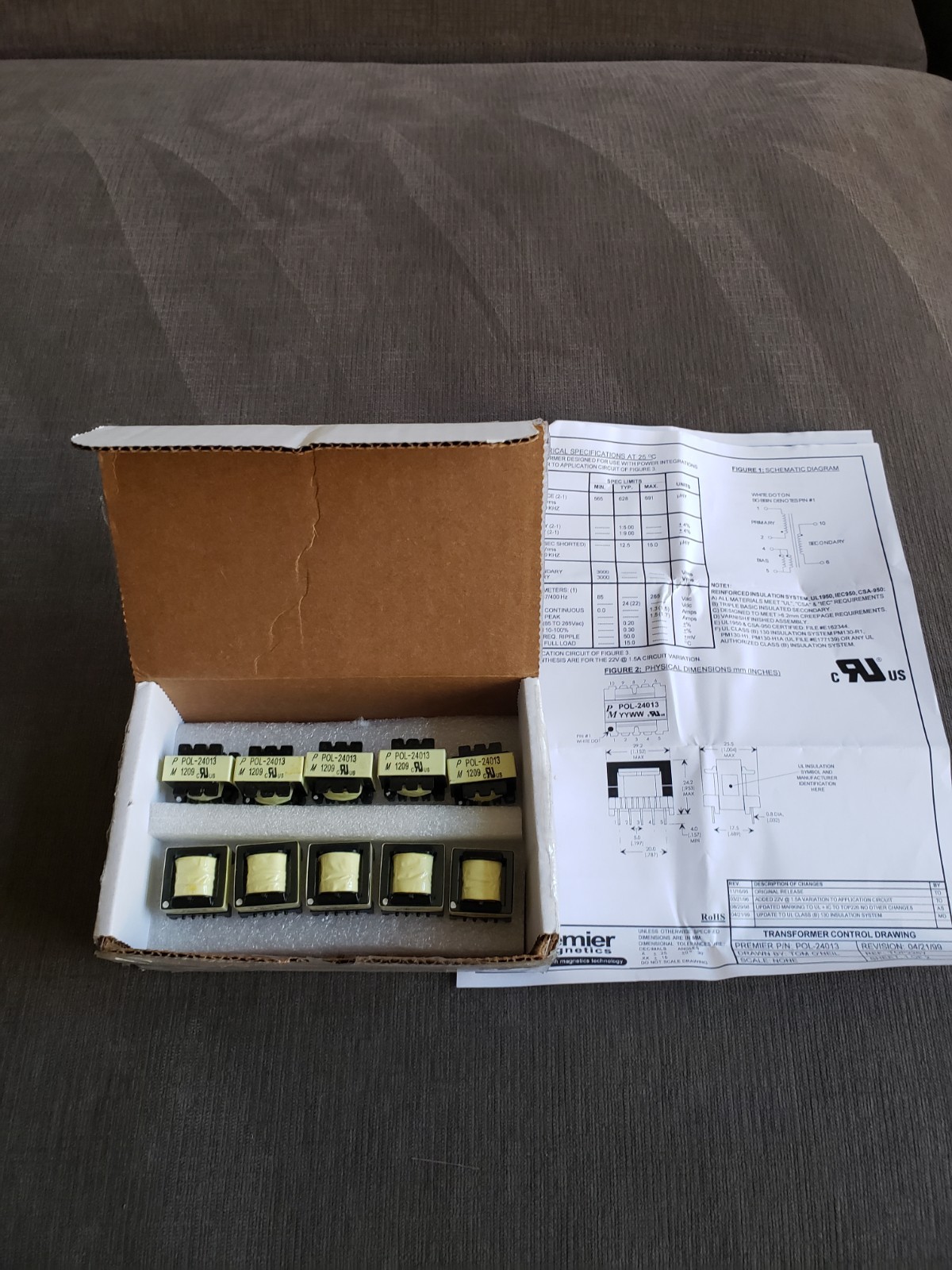 Premier Magnetics Transformers POL-24013 (5) AND TSD-2125 (5) - NEW IN BOX!
