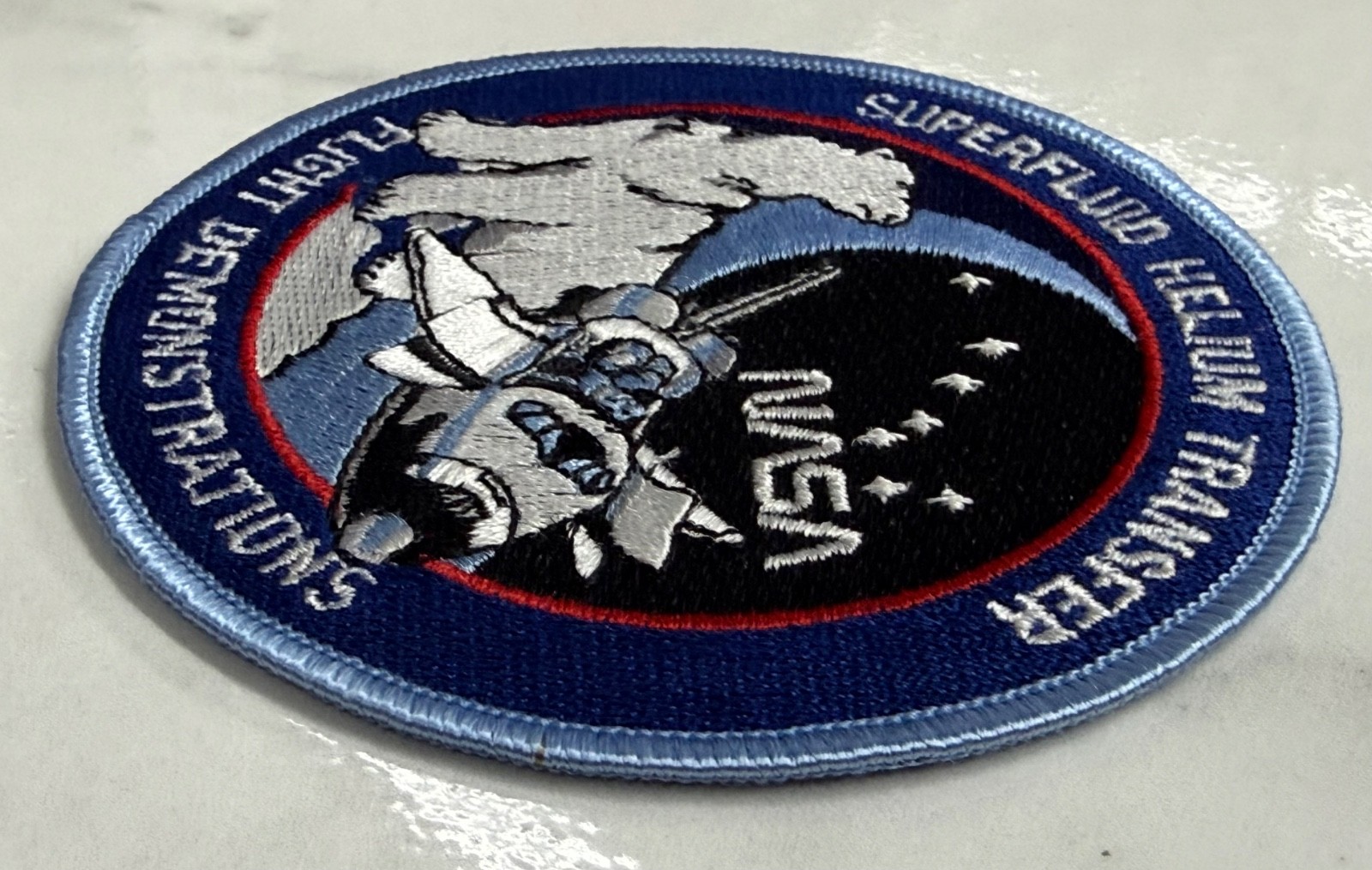 Vtg NASA Superfluid Helium Transfer Flight Demonstration Payload Patch Cloth '93