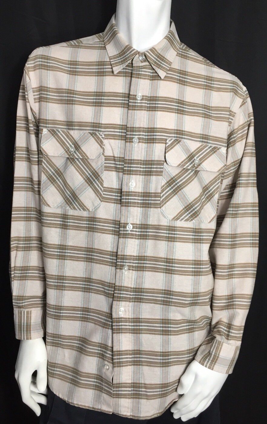 Big Mac Authentic Work Wear Long Sleeve Shirt Size Medium Plaid Button Front