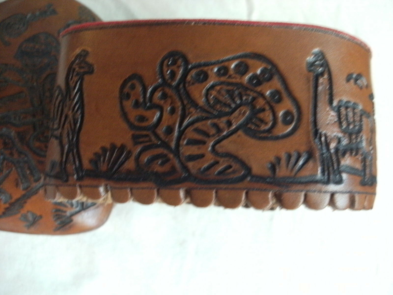 Peruvian Leather Heart shaped Box with Red Lining