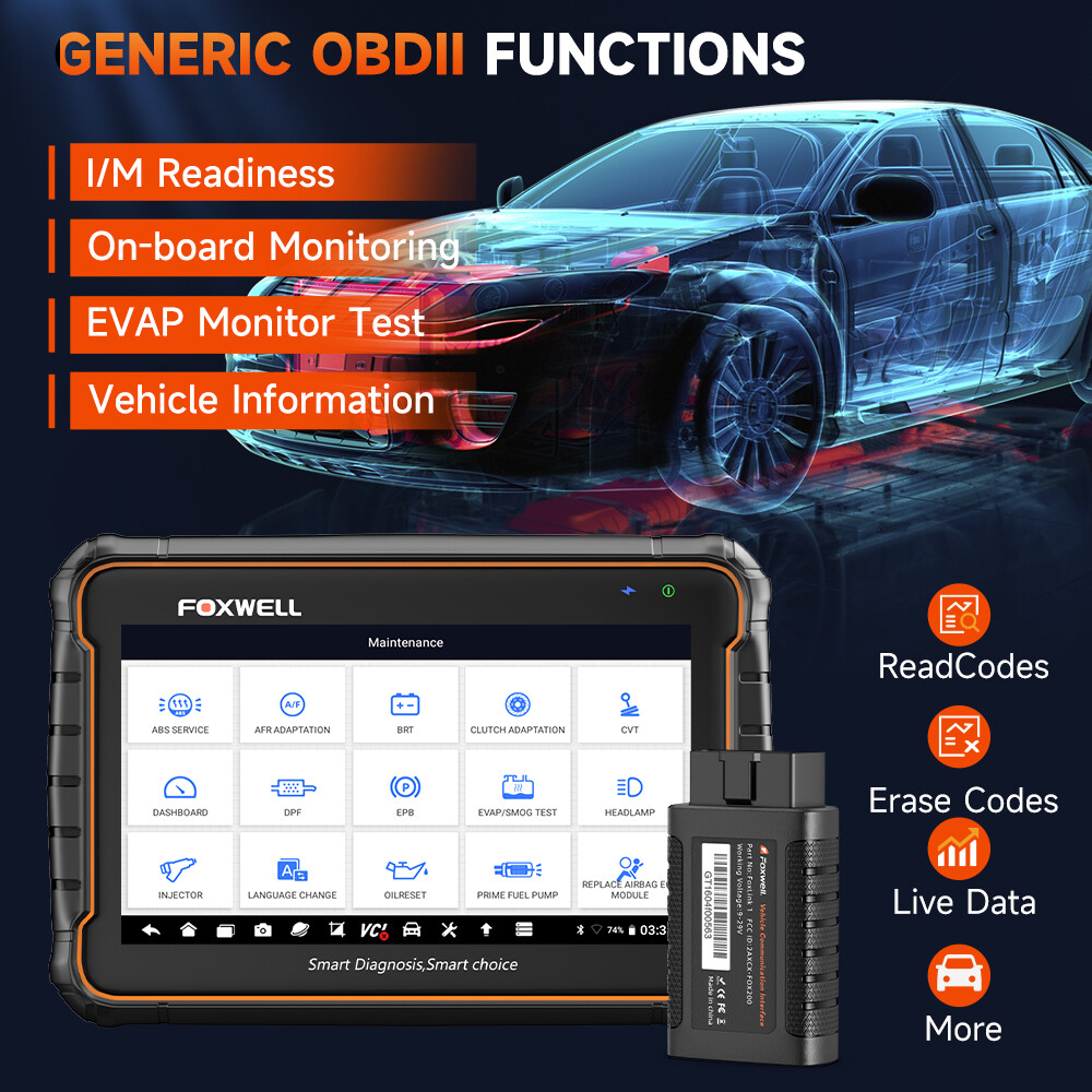 FOXWELL GT60 Scanner All System Bidirectional OBD2 Diagnostic ABS TPMS DPF