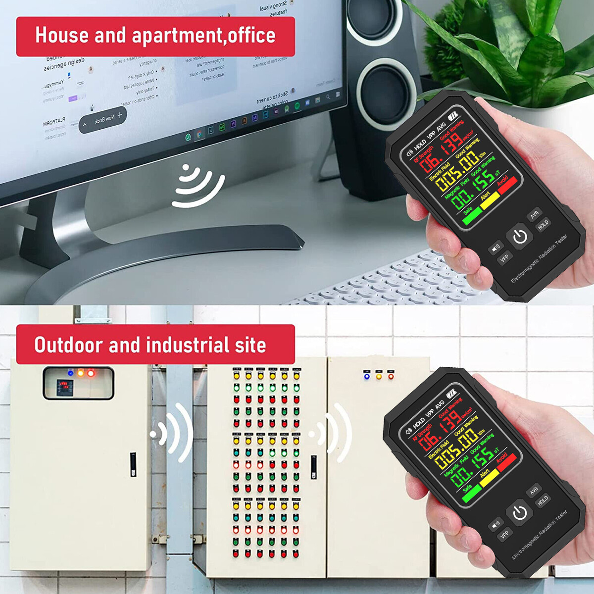 EMF Detector Electromagnetic Field Tester Digital Sensor Reader Meter Radiation