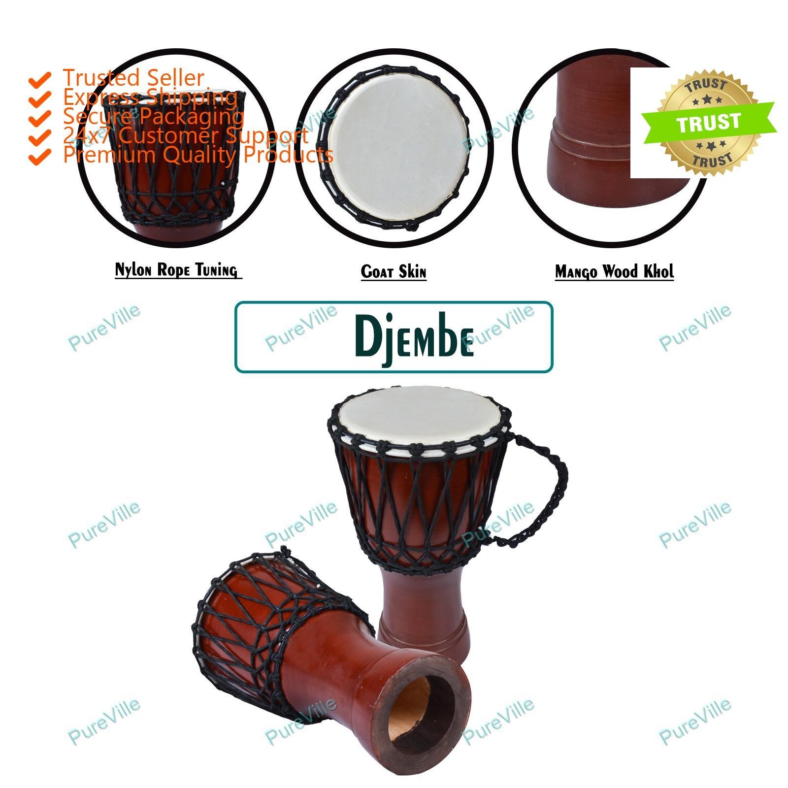 Djembe Drum Professional African Bongo Wood Well Sound Musical Instrument
