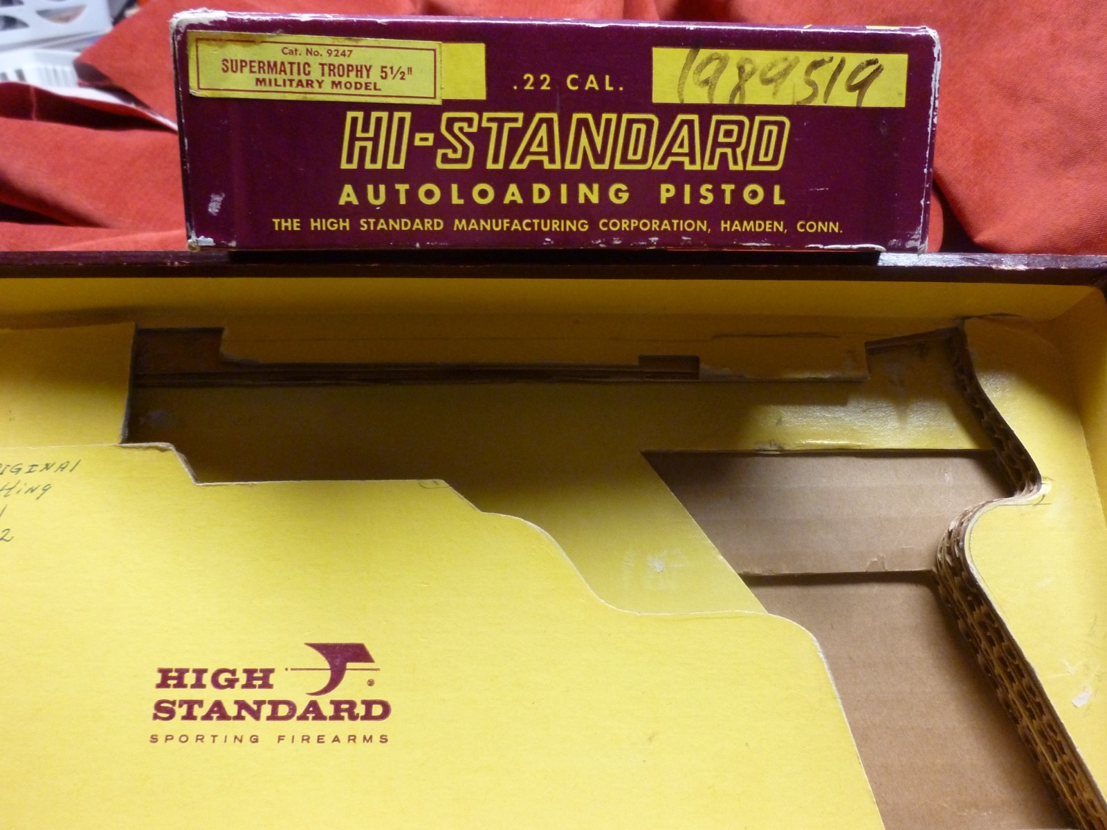 High Standard Autoloading Pistol Box, Hi Standard Military Grip Trophy Model !!!