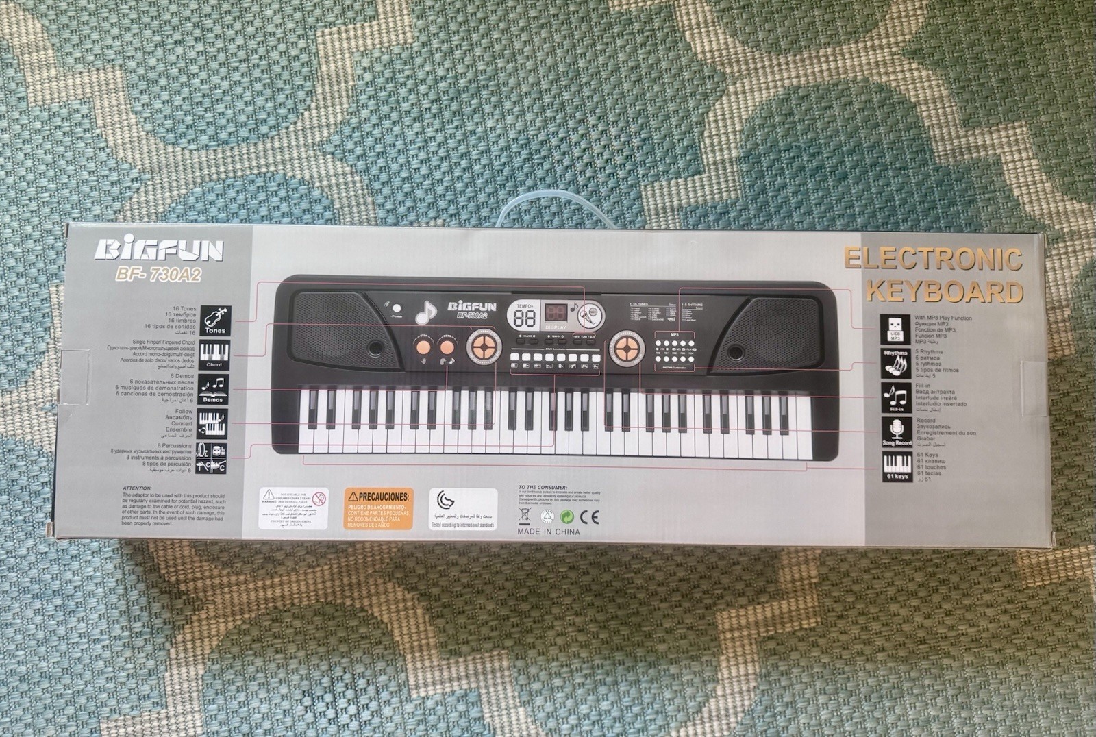 Electronic Keyboard Black Mic & USB Cable
