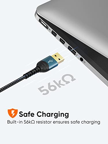 2pcs 6.6Ft USBA to USBC Fast Charging Braided Type C Data Cord for...