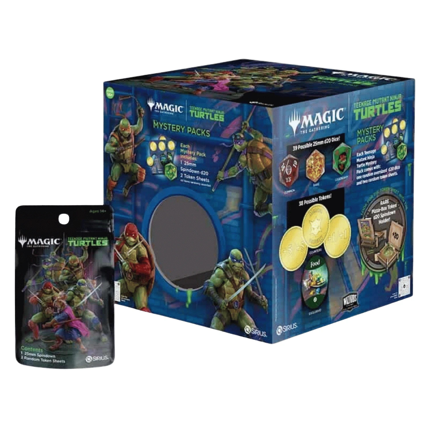 Teenage Mutant Ninja Turtles MYSTERY PACKS Spindown D20 Token 25 Booster Display