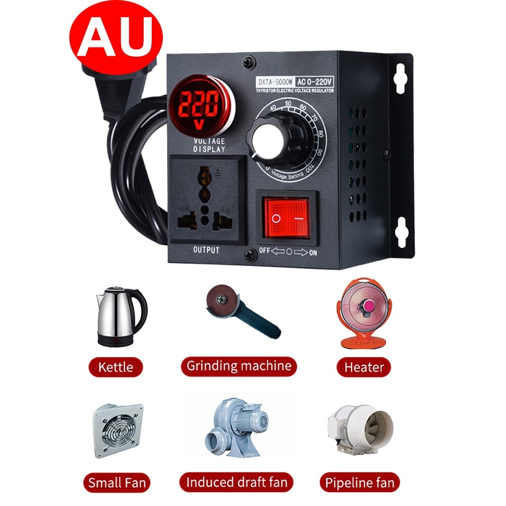Stepless Voltage Regulator AC 220V 5000W Variable Voltage Speed Controller