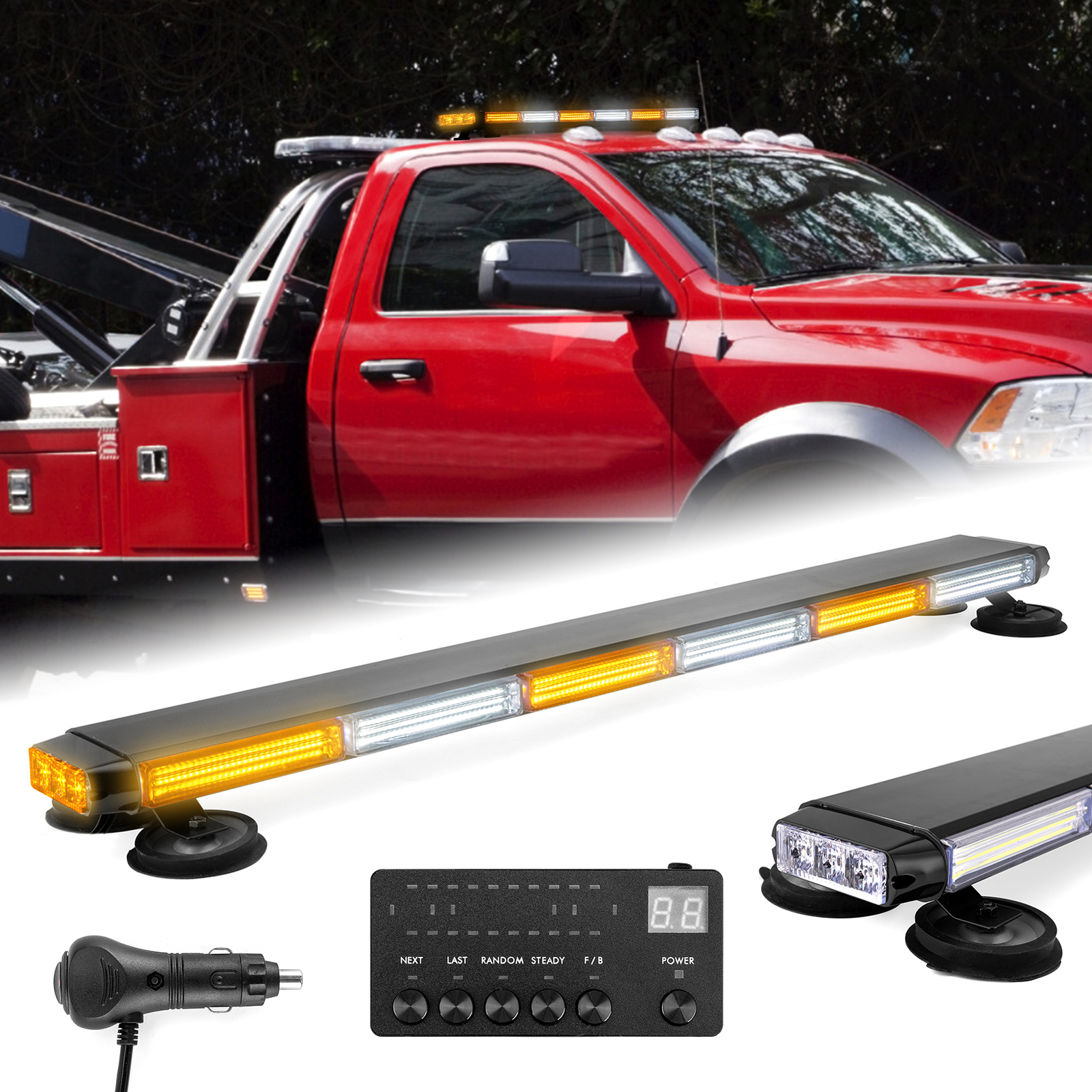 37'' LED Emergency Strobe Rooftop Double Side Light Bar for Tow Truck Response