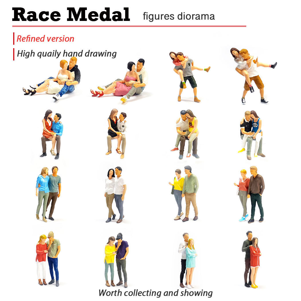 BN 1:64 Painted Figure Mini Model Miniature  Diorama  Lovers Couple SET