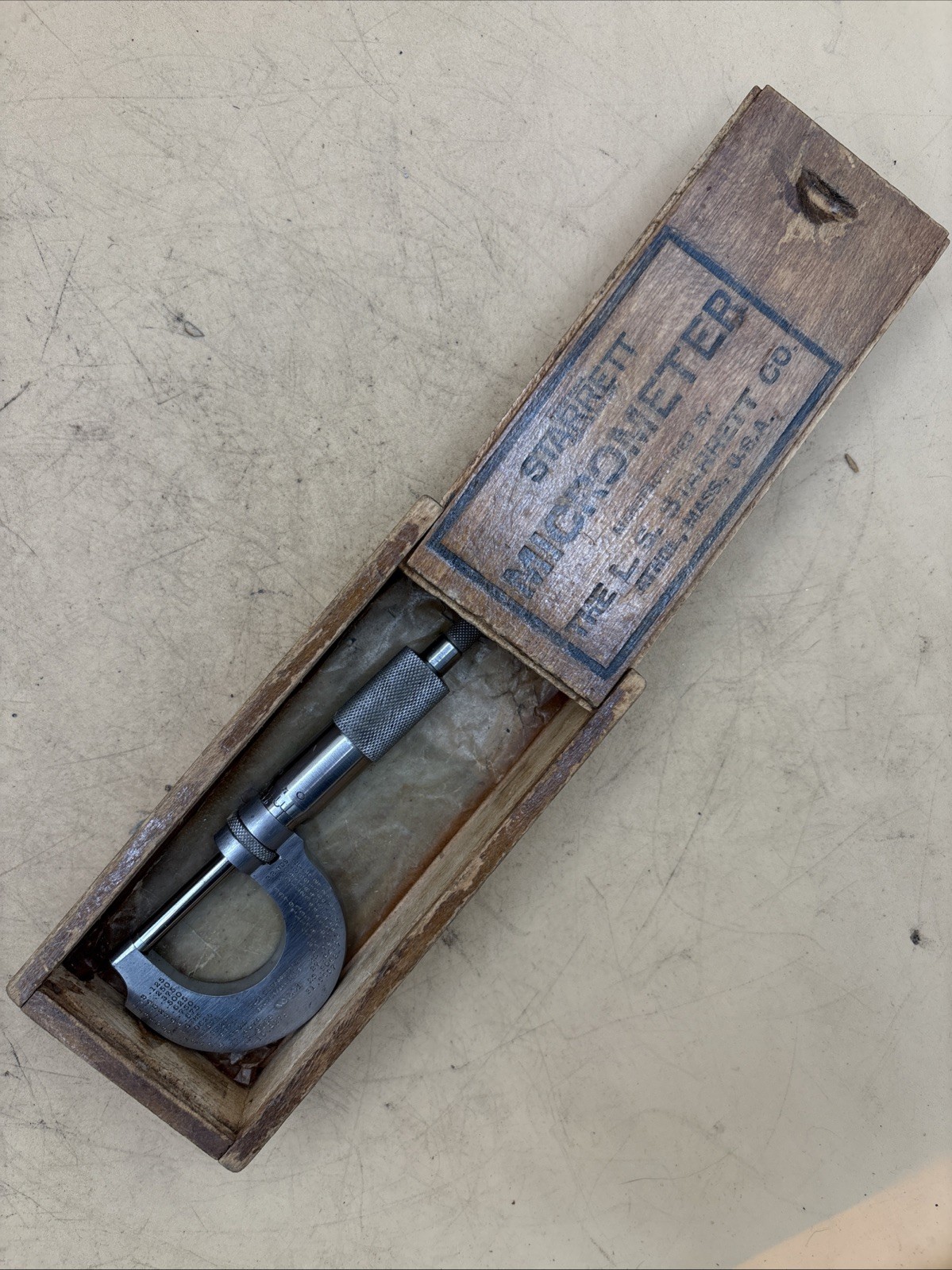 Starrett 231 Outside Micrometer 0-1" .0001" VTG USA Machinist Tool w/Box