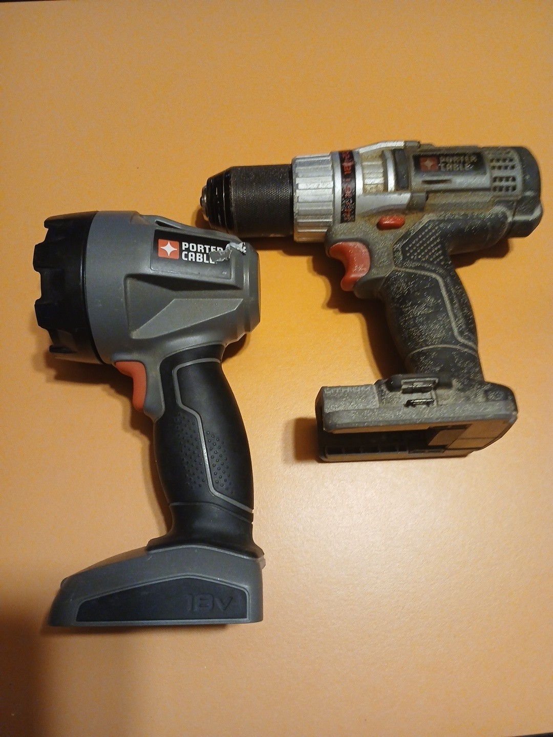 Porter Cable 18v Light And Drill Driver PC1800L PCL180CD Both Work Some Wear
