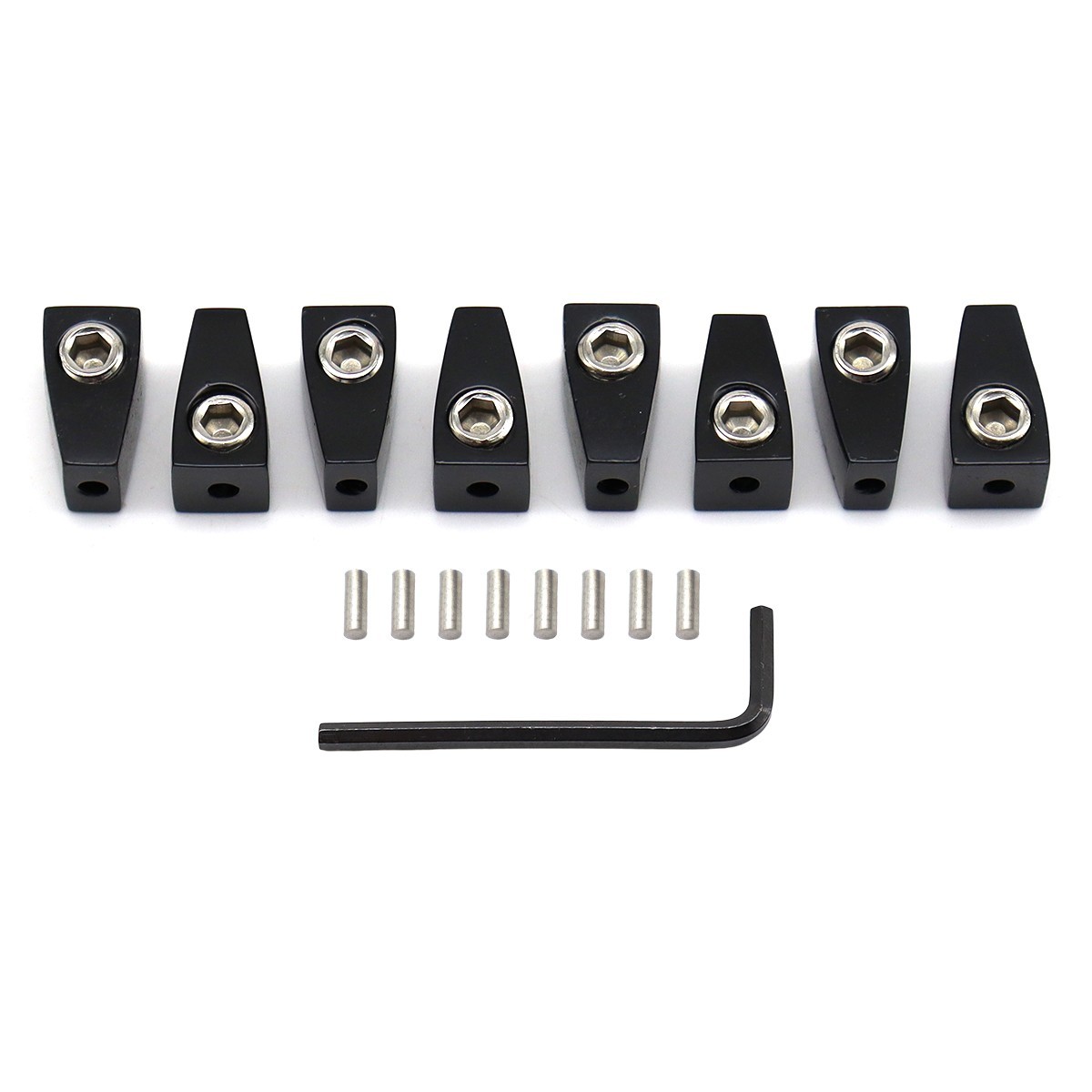 8 Strings Headless Electric Guitar Nuts 8Pcs Metal Single String Nuts Black