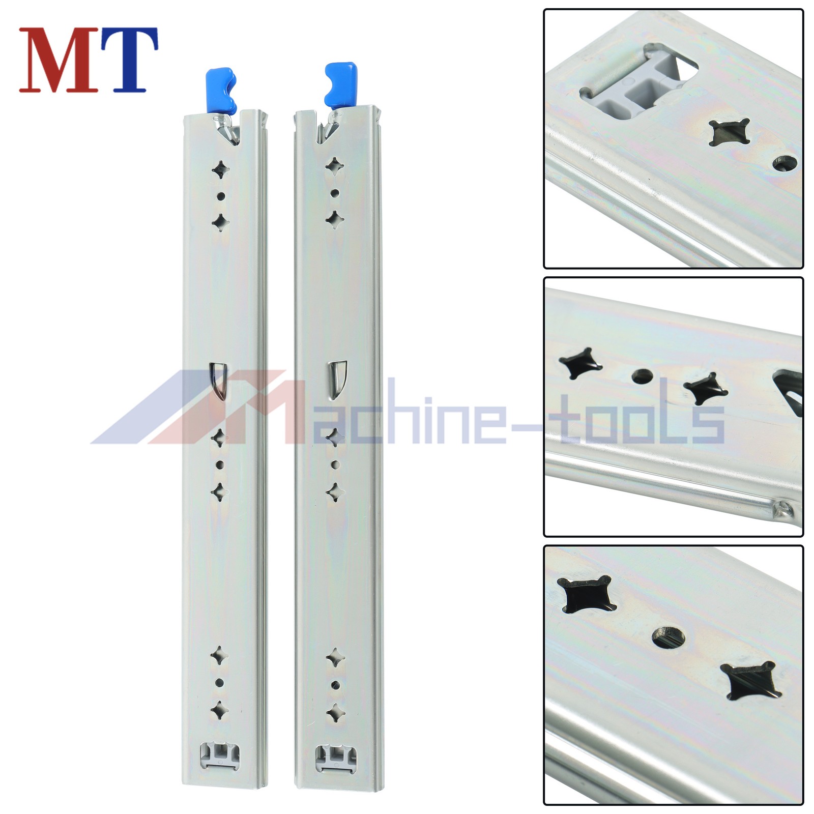 16" Drawer Slides With Locking Mechanism 250lb Full Extension Tool Box