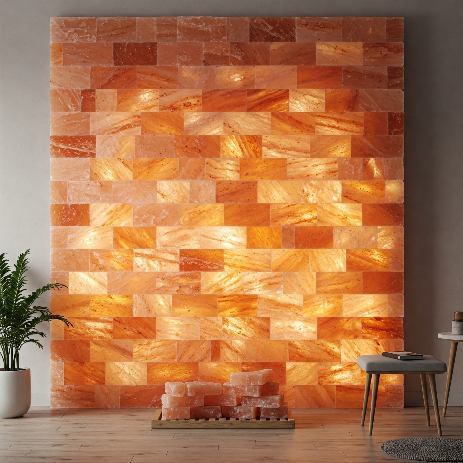 28×40" All-in-One Salt Wall Panel Kit Include Bricks, Glue, LED, Map User Manual