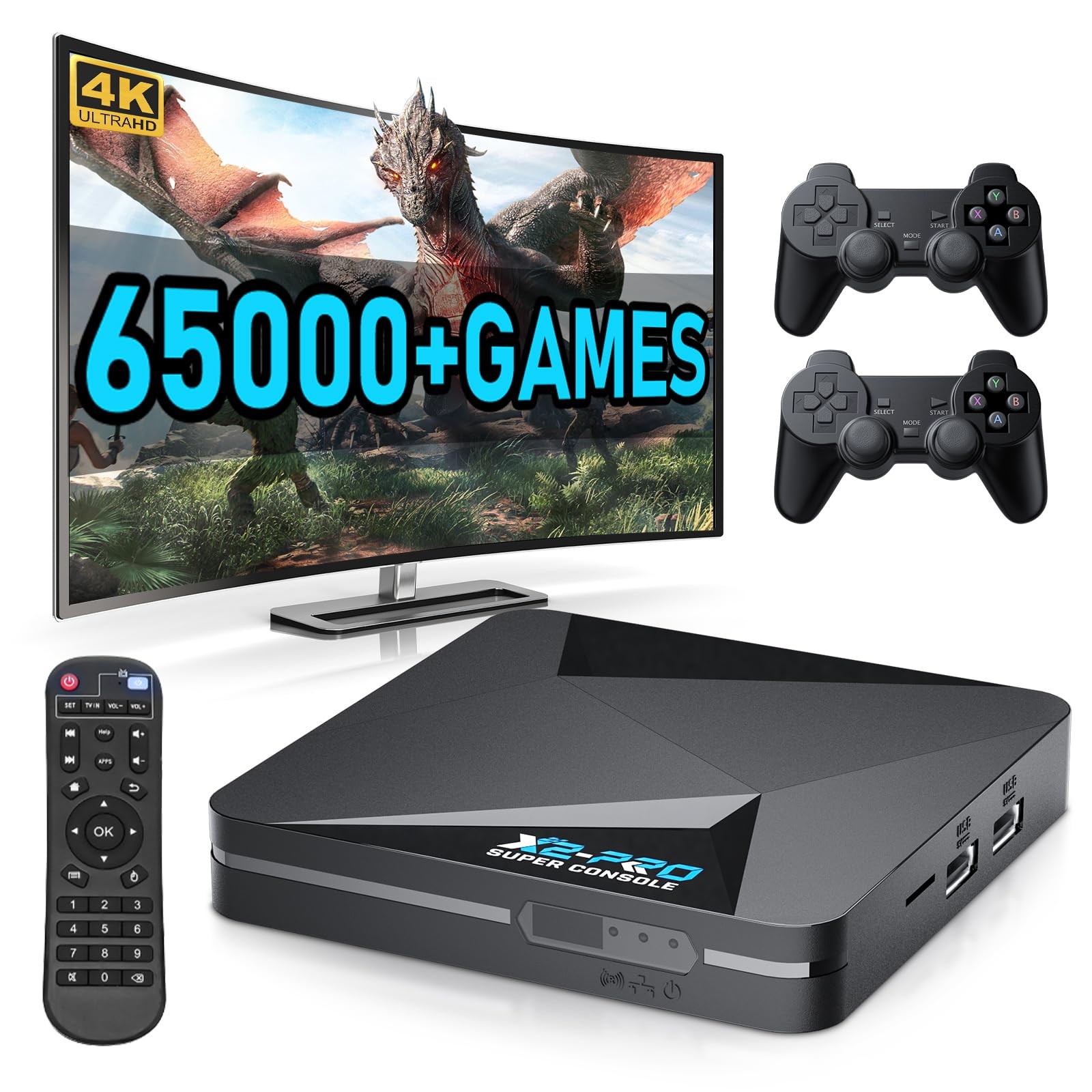 Retro Game Console Super Console X2 Pro Built-in 65000+ Games, Video Game Con...