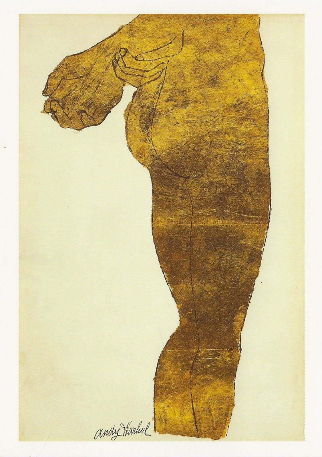 Postcard Andy Warhol "Golden Nude" 1957 Collection Froelich, Stuttgart MINT