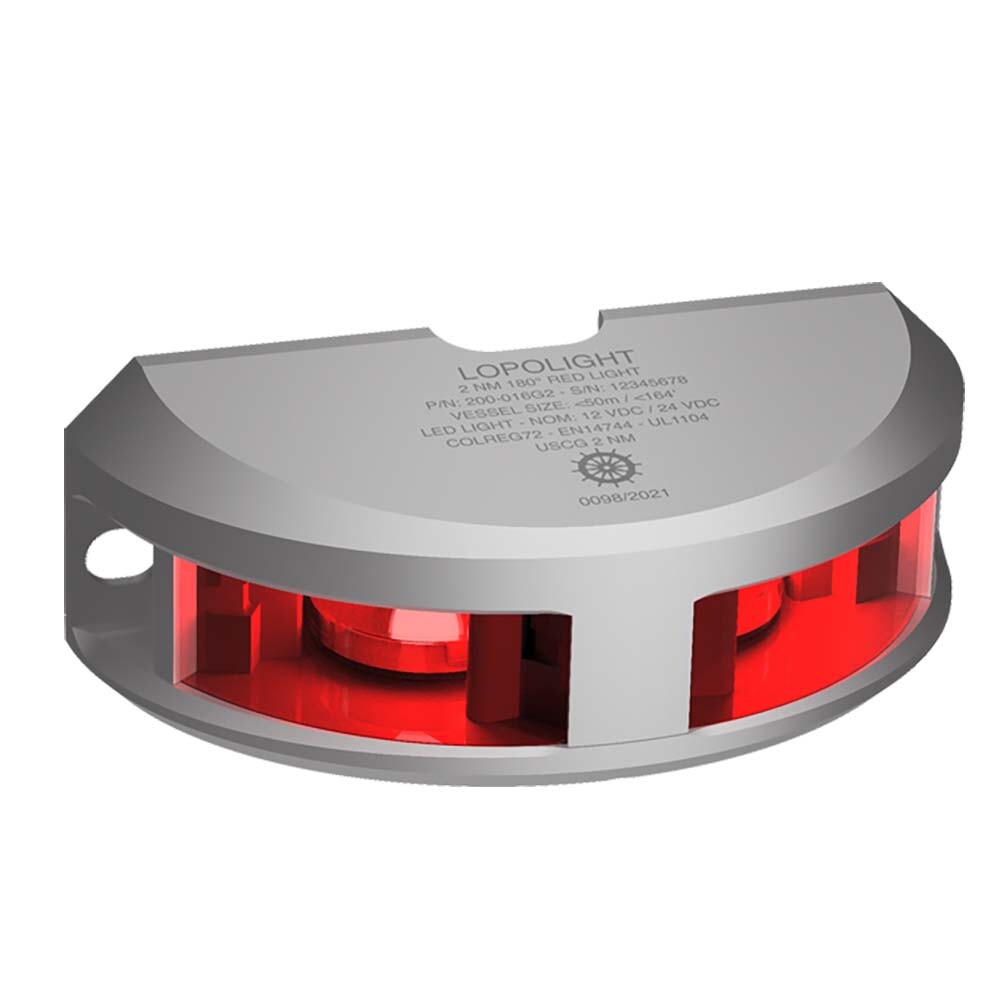 LOPOLIGHT 180 DEGREE RED NAV LIGHT 2NM 0.7M CABLE
