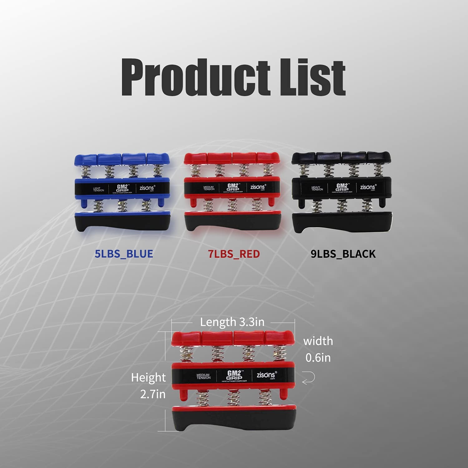 Grip Exerciser, Hand Exerciser, Finger Exerciser. Red 7lb per Spring