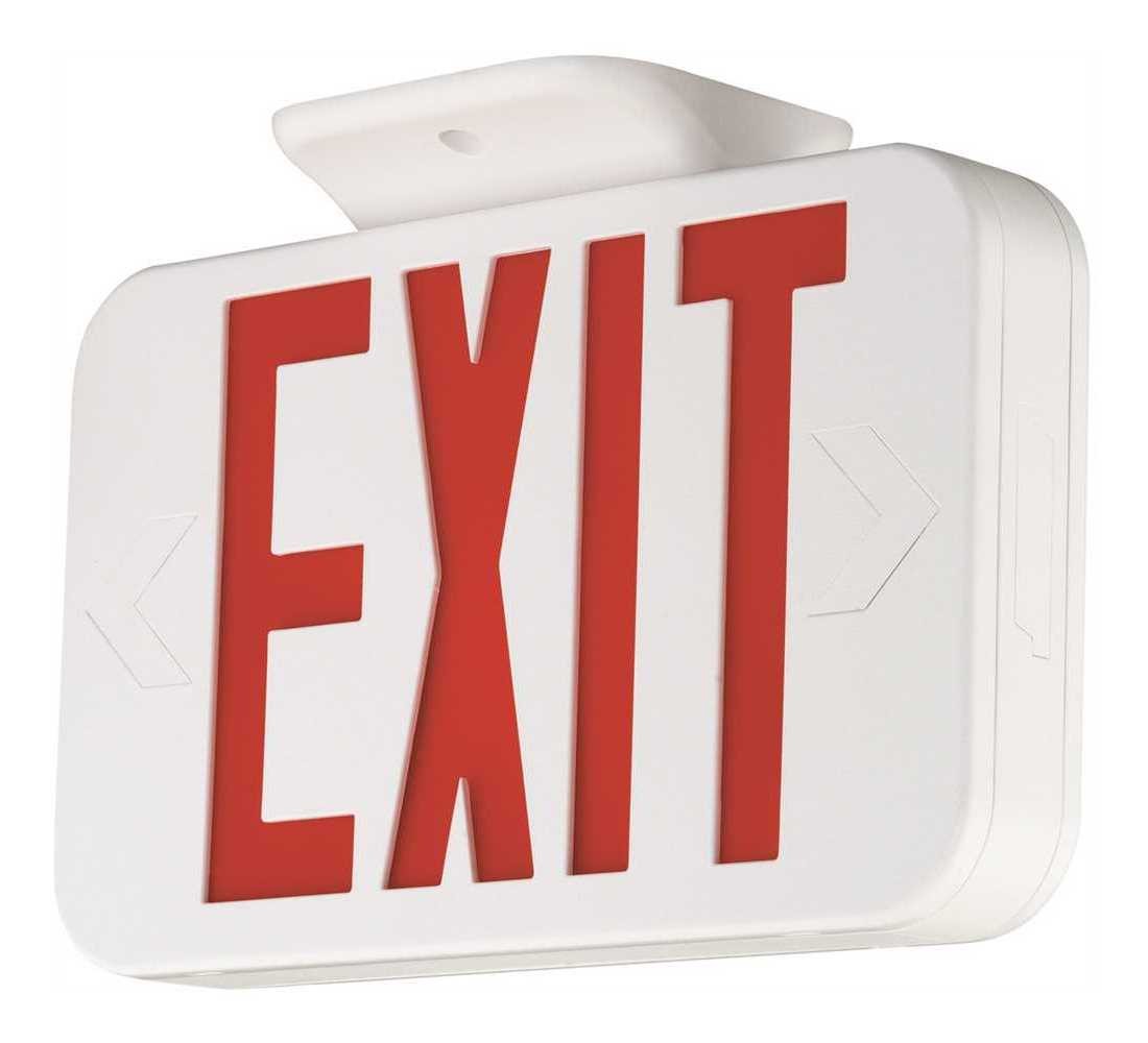 Compass CE Series 1.8-Watt White and Red Integrated LED Exit Sign with NiCad Bat