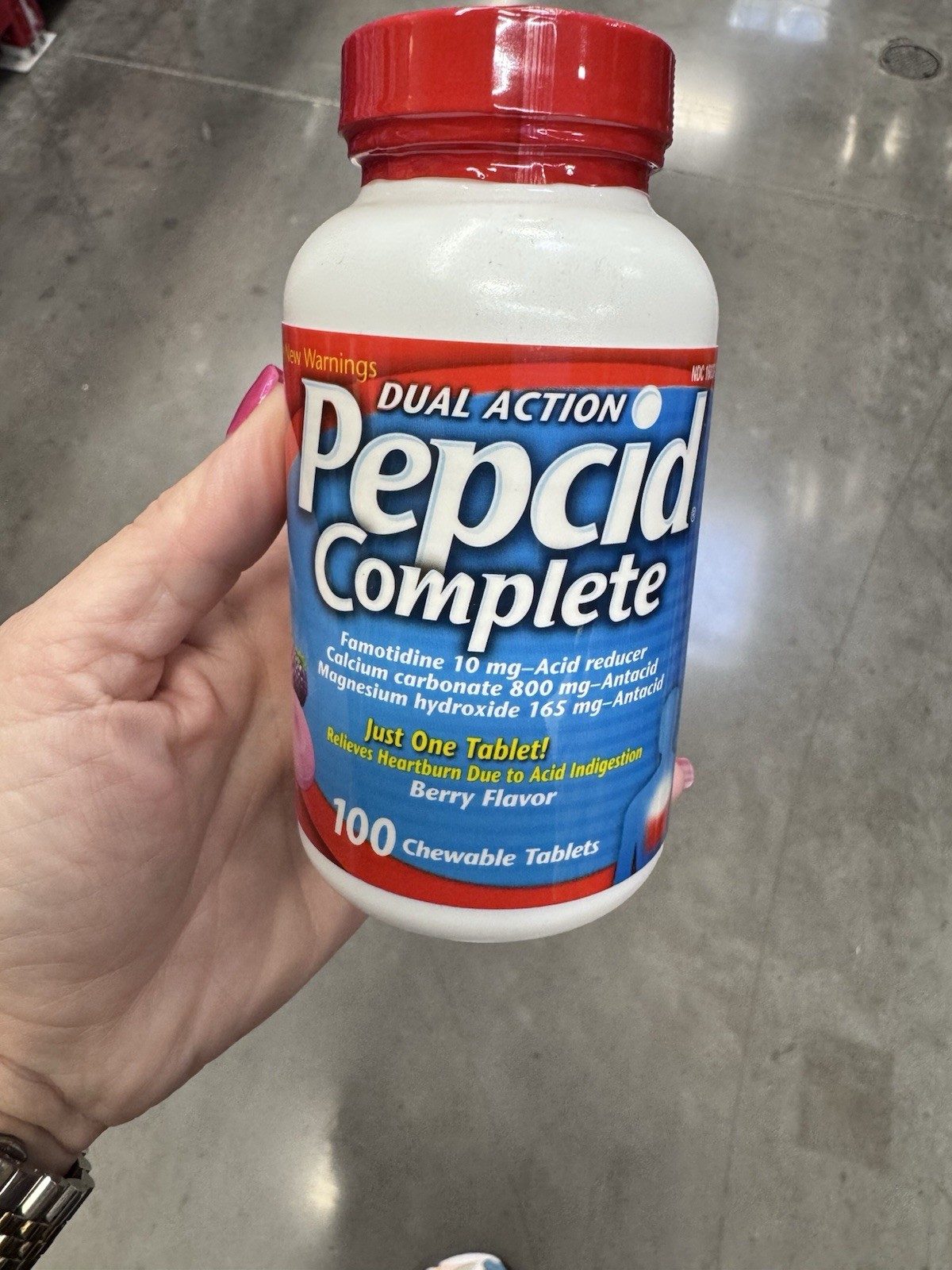 PEPCID COMPLETE 100 ct chewable BERRY flavor antacid DUAL ACTION acid reducer