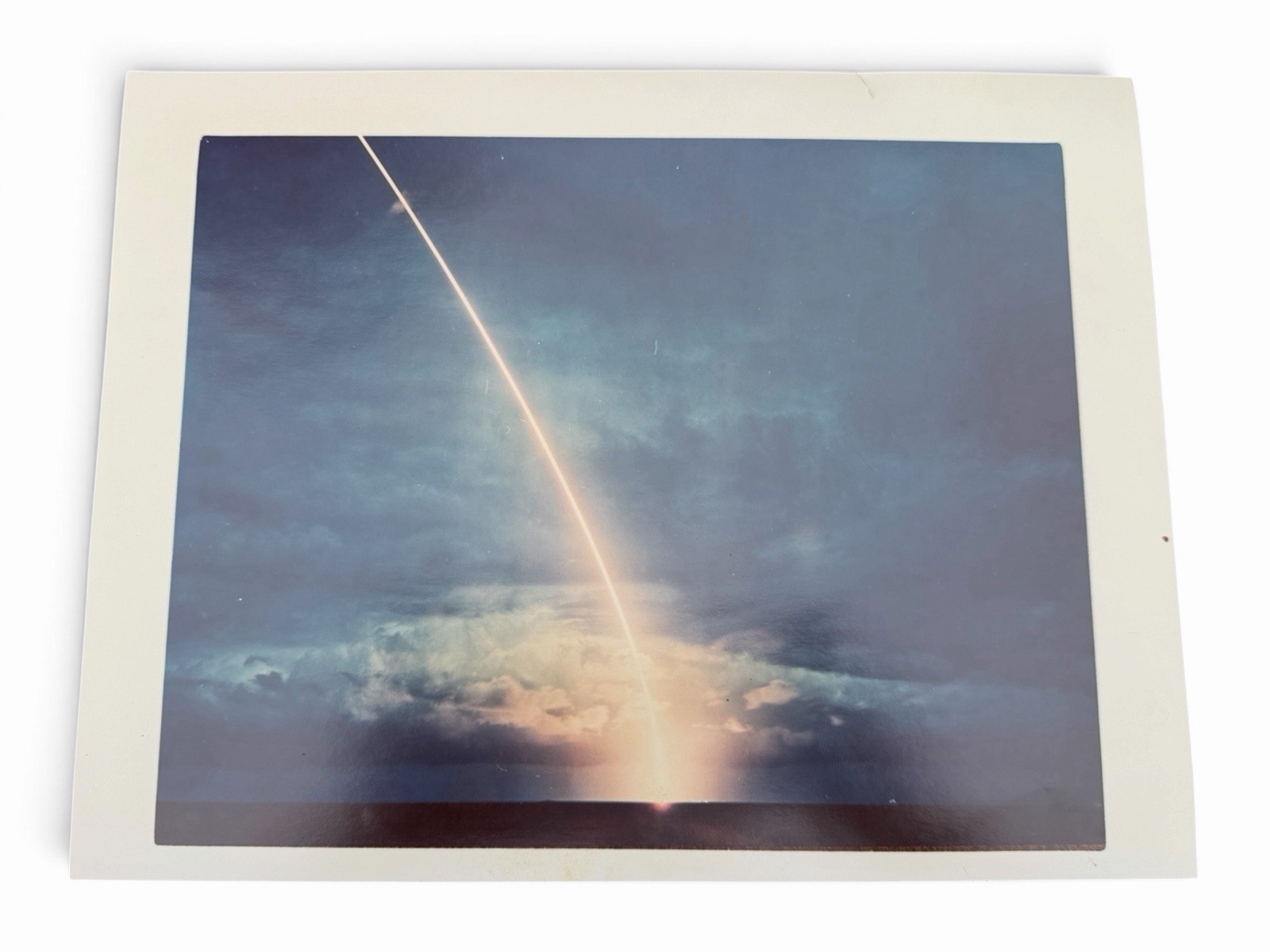 Vintage NASA Rocket Launch Kodak Photo 9x11 Long Exposure Space Photograph