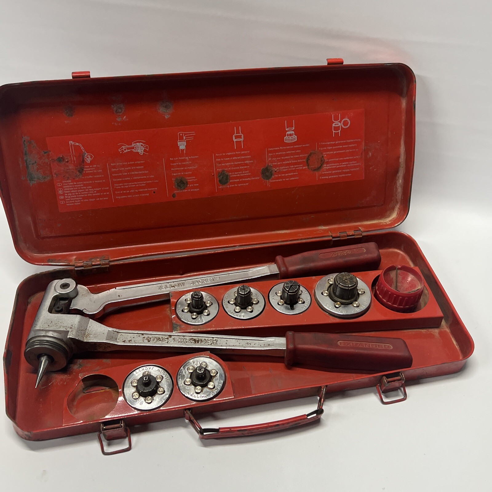 Ritchie Yellow Jacket 60407 Tube Expander Kit With Extra Expanders! 3/8 - 1 1/8