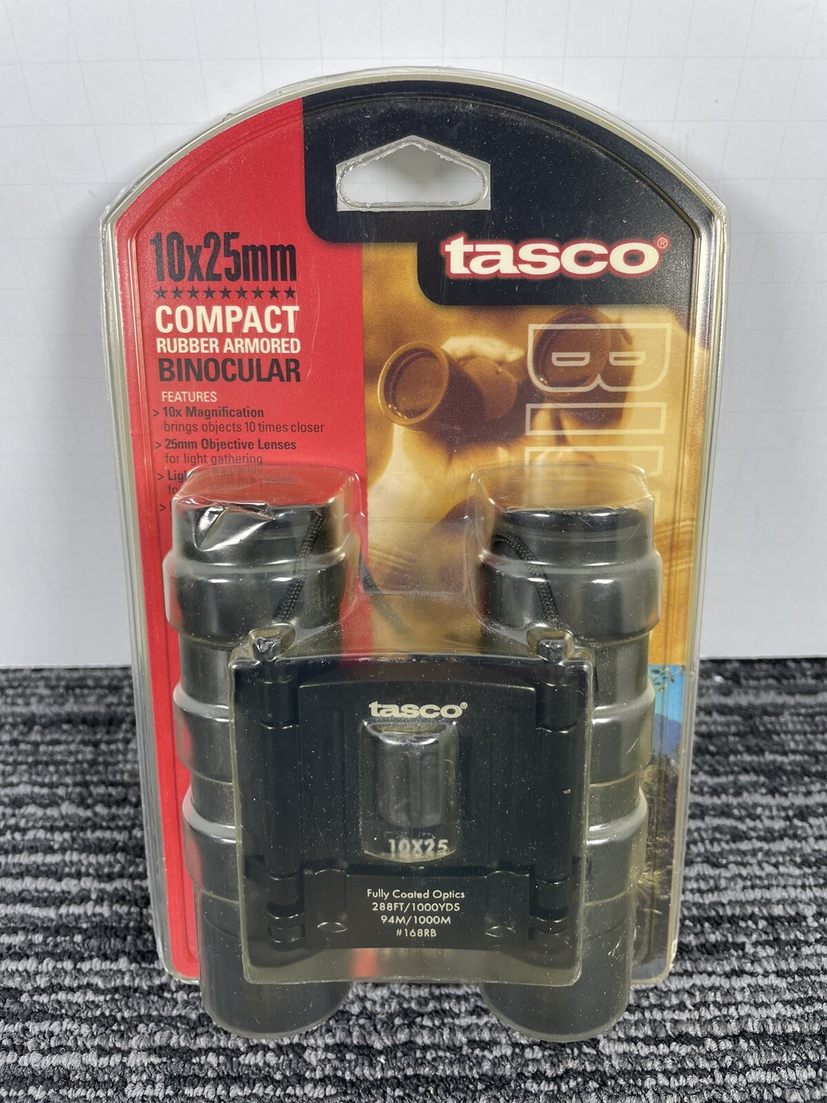 🔥 Tasco • Binoculars 10X 25mm 10x25 Fully Coated Optics 288 FT 1000 YDS 168RB