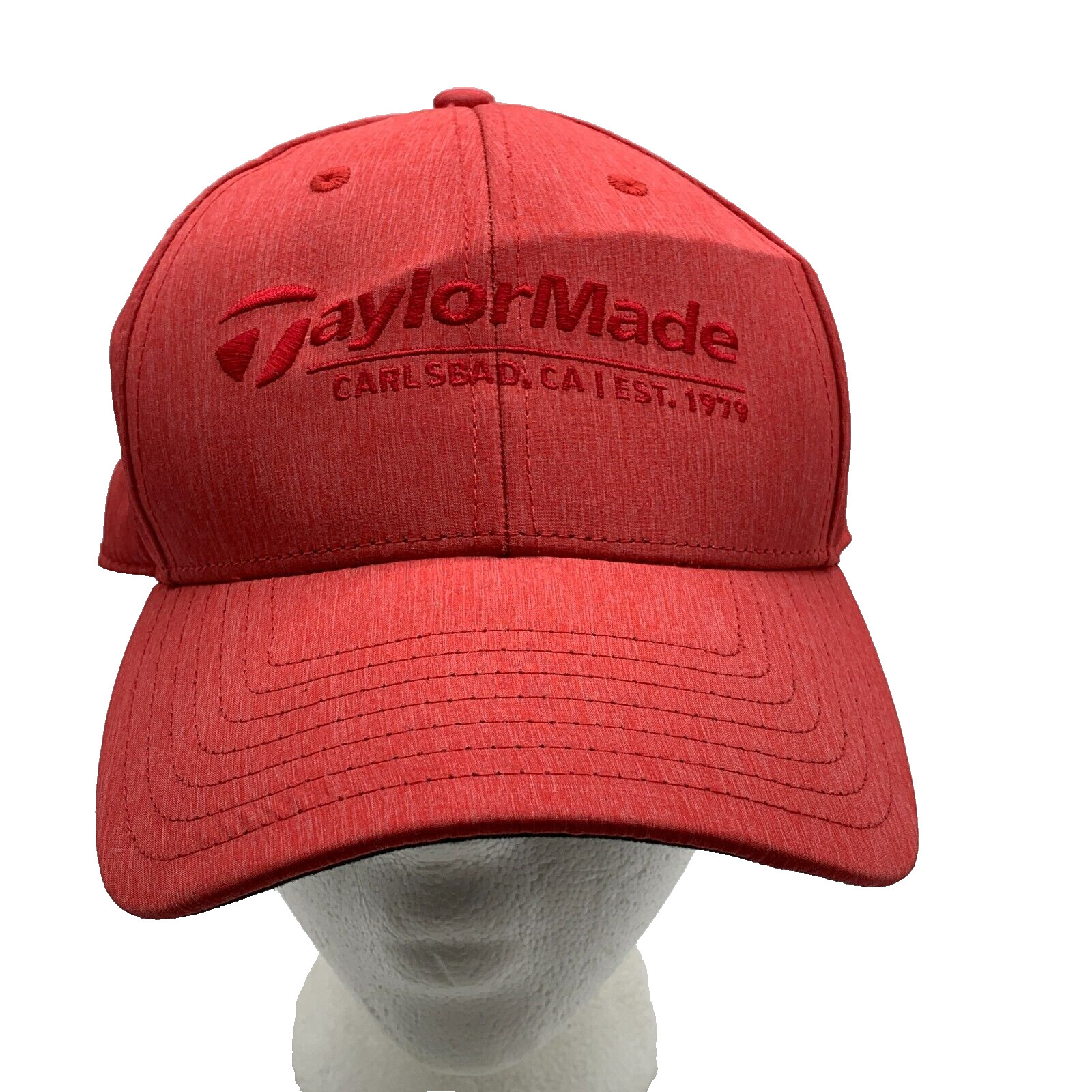 Taylor Made Golf Hat Cap Adjustable Red Creased Front Driving Range