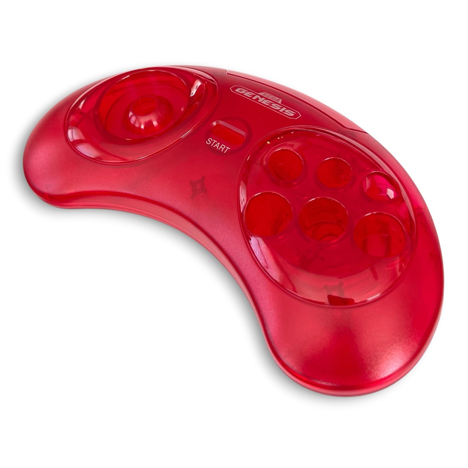 Clear Red Sega Genesis Controller Shell 6 Button Replacement Housing MK-1653