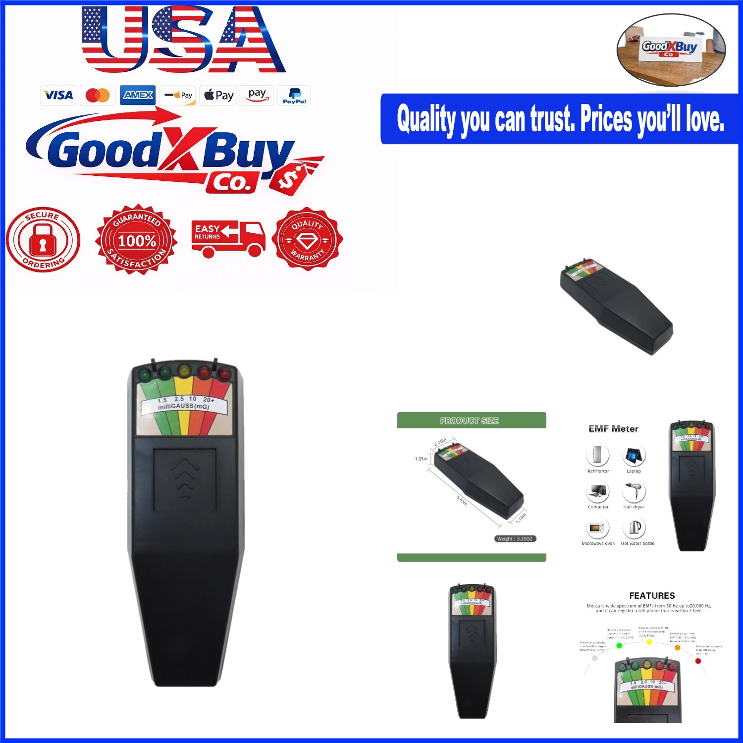 Handheld EMF Meter for Ghost Hunting Paranormal Detection - Portable Magnetic...