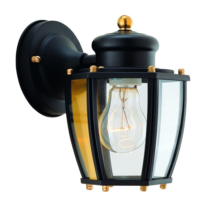 Boston Harbor HV-66961-BK Outdoor Wall Lantern, 120 V, 60 W, Steel Fixture, Blac