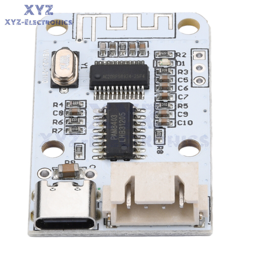 Type-C PAM8403 Bluetooth 5.0 3W+3W Stereo Audio Module Digital Amplifier Board