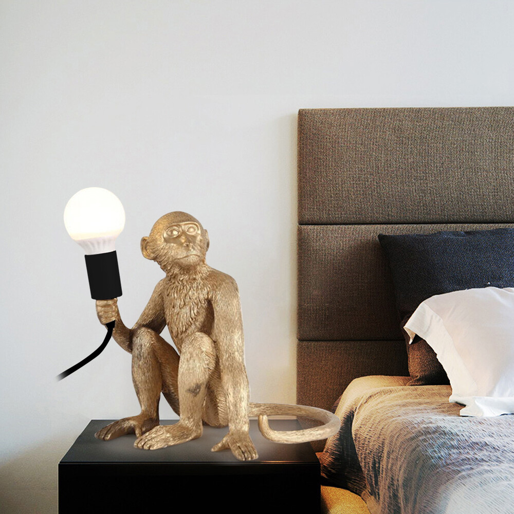 Vintage Resin Monkey Table Lamp Sitting Monkey Light Home/Office Table Lamp