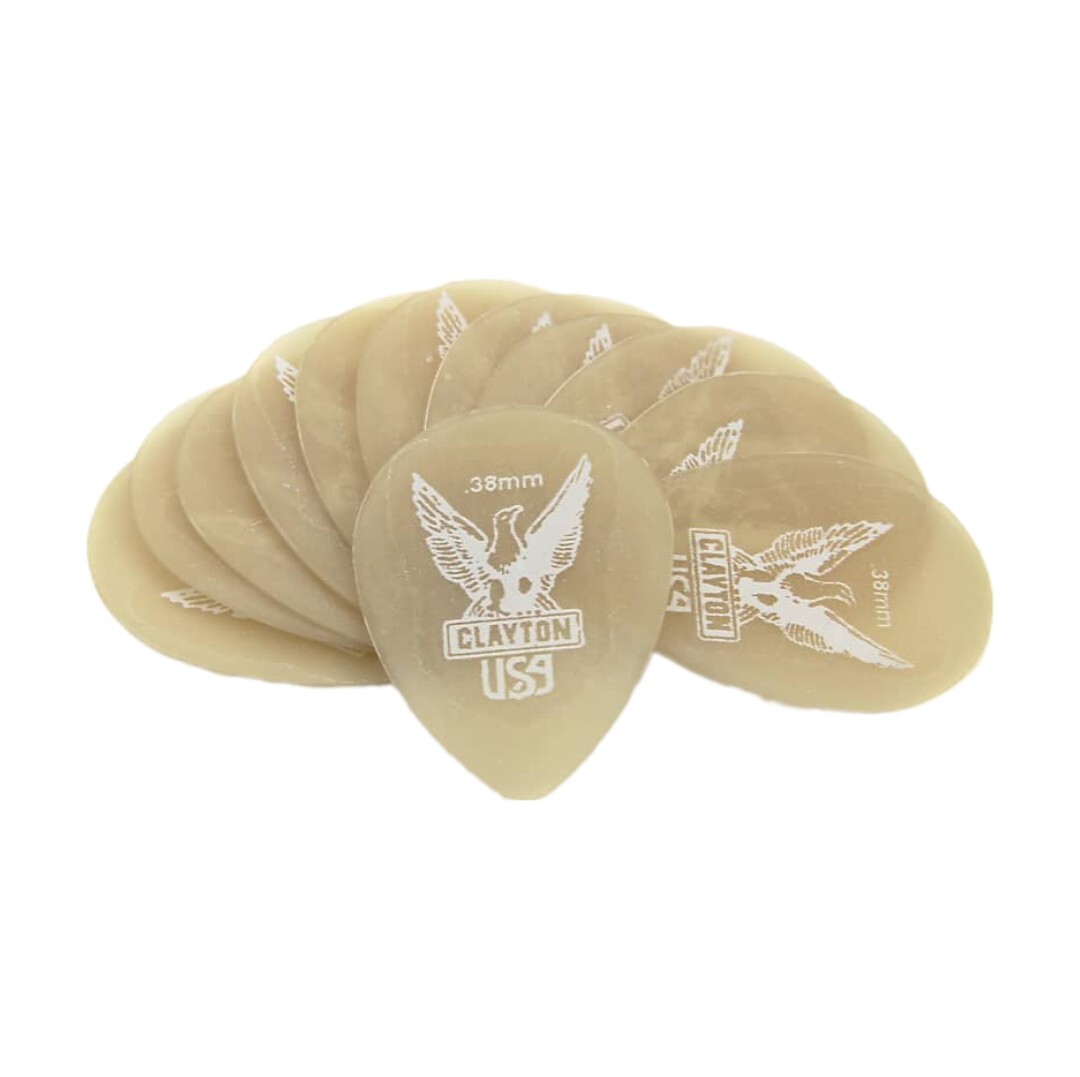 Clayton Ultem Gold Small Teardrop Guitar Picks - .38mm 4 Pack