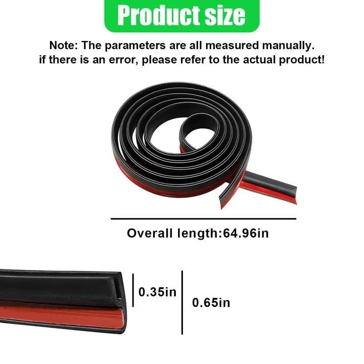 Auto Windshield Weatherstrip 1.7m Black