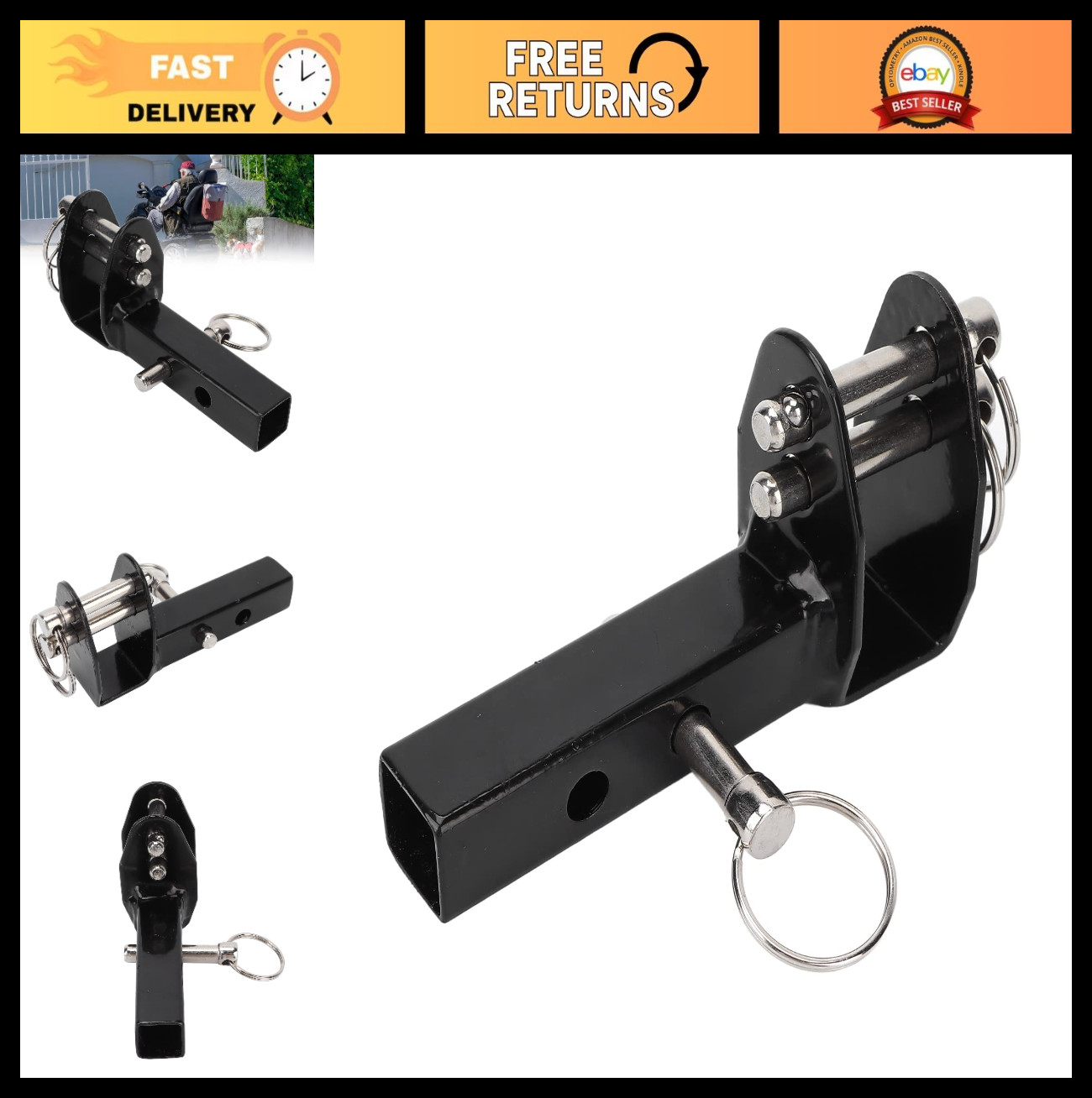 Mobility Scooter Rear Basket - Easy Mount Aluminum Alloy Bracket for Repairs