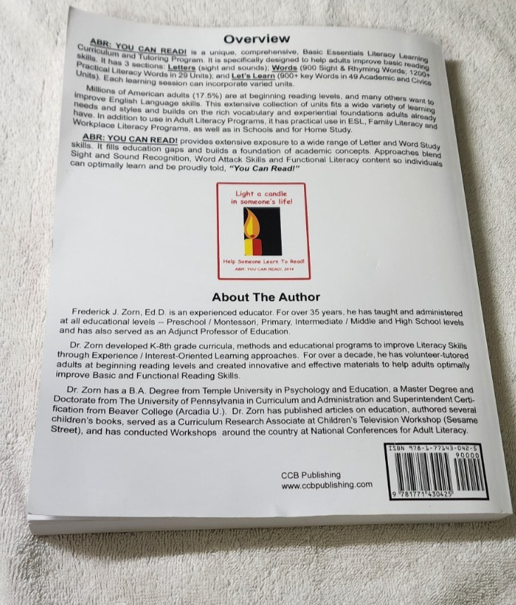 ABR Adult Beginning Reader Program: You Can Read! Frederick Zorn
