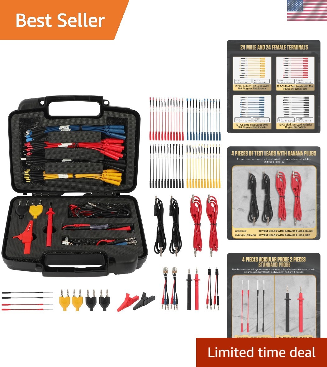 Comprehensive 68PCS Multimeter  Kit - High Voltage Alligator Clips & Probes