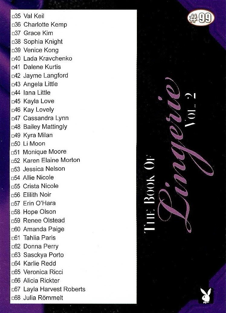 Playboy The Book Of Lingerie Vol 2 #50 Li Moon