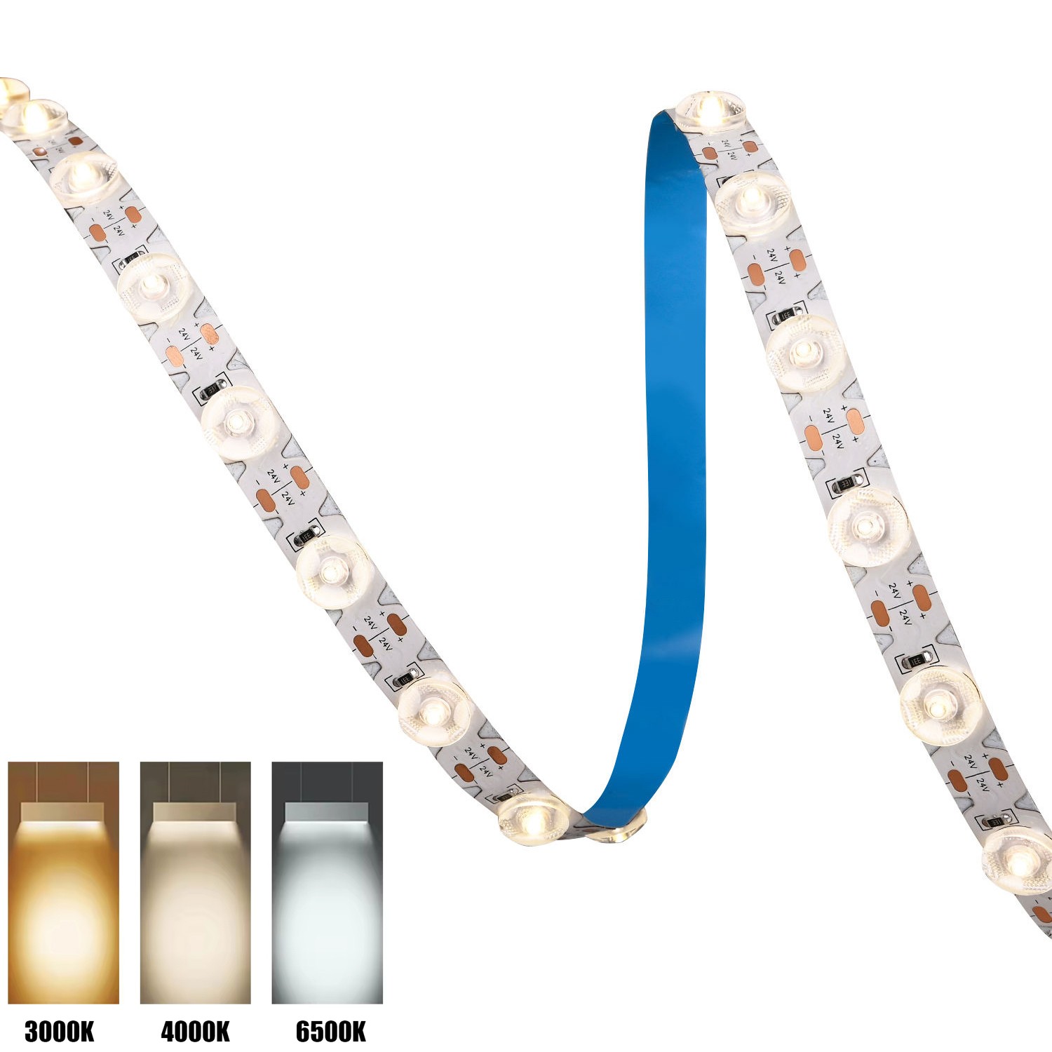 DC24V 36LEDs/m S Shape Bendable Flexible Diffuse Reflection Room LED Light Strip