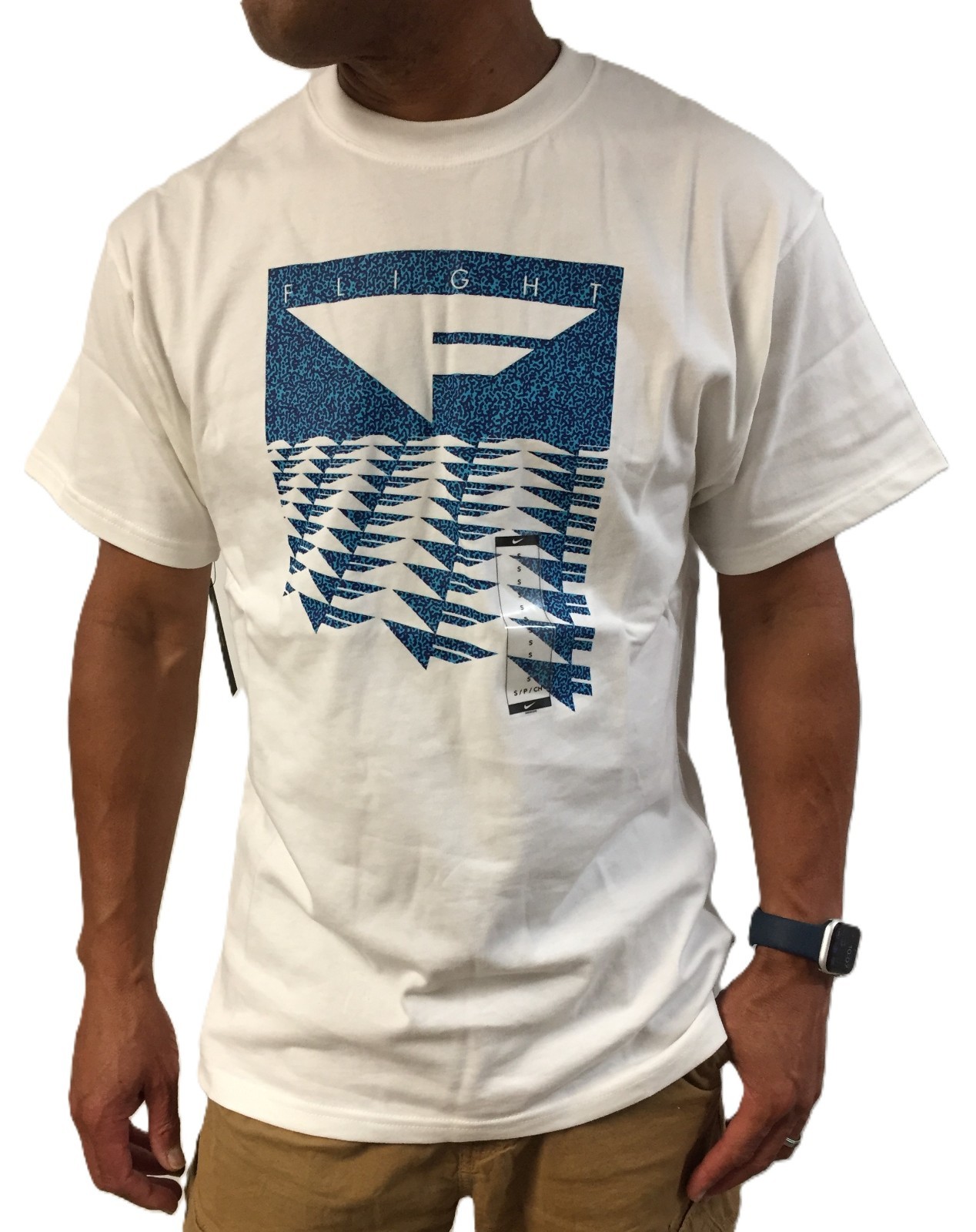 Nike Men's White Graphic Flight Sport Loose Fit T-Shirt shirt Tee Style CD1314