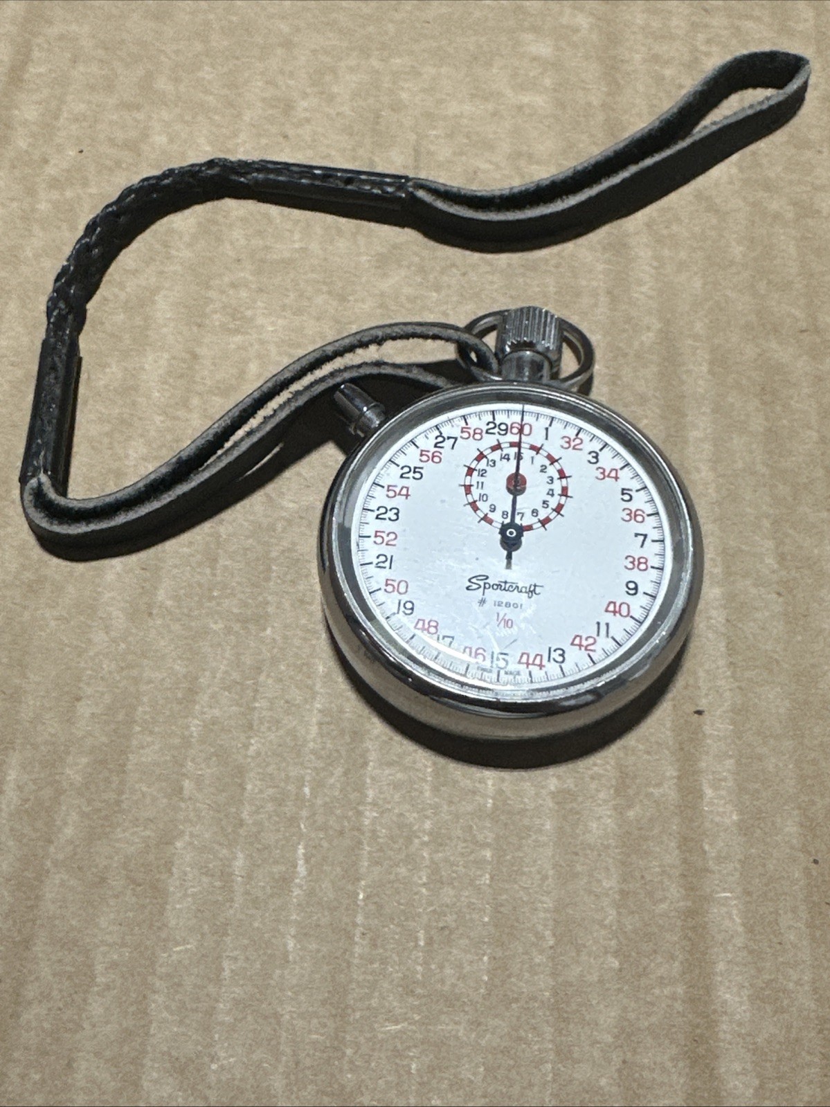 Sportcraft Vintage Mechanical Stopwatch #12801 Swiss Made 1/10 Scale Tested