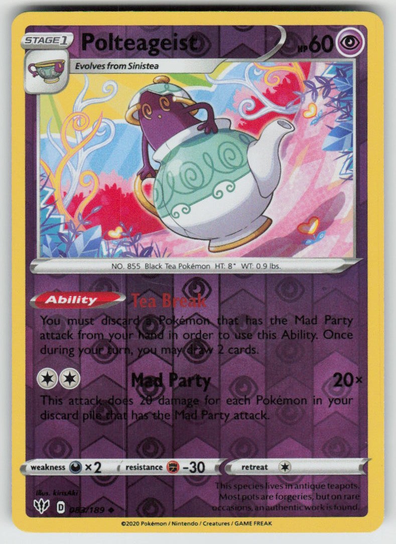 PO-04 Reverse Holo Polteageist 083/189 Uncommon SWSH03: Darkness Ablaze NM