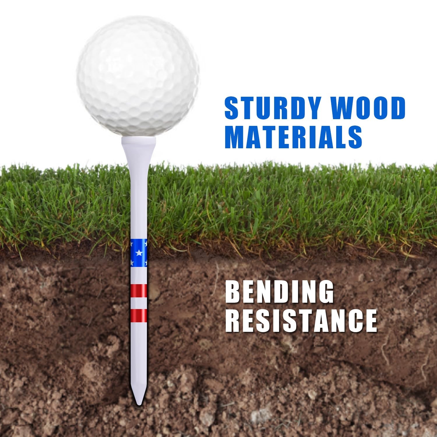 Premium Golf Tees Choose Between 200 Count or 120 Count, Professional Marking...