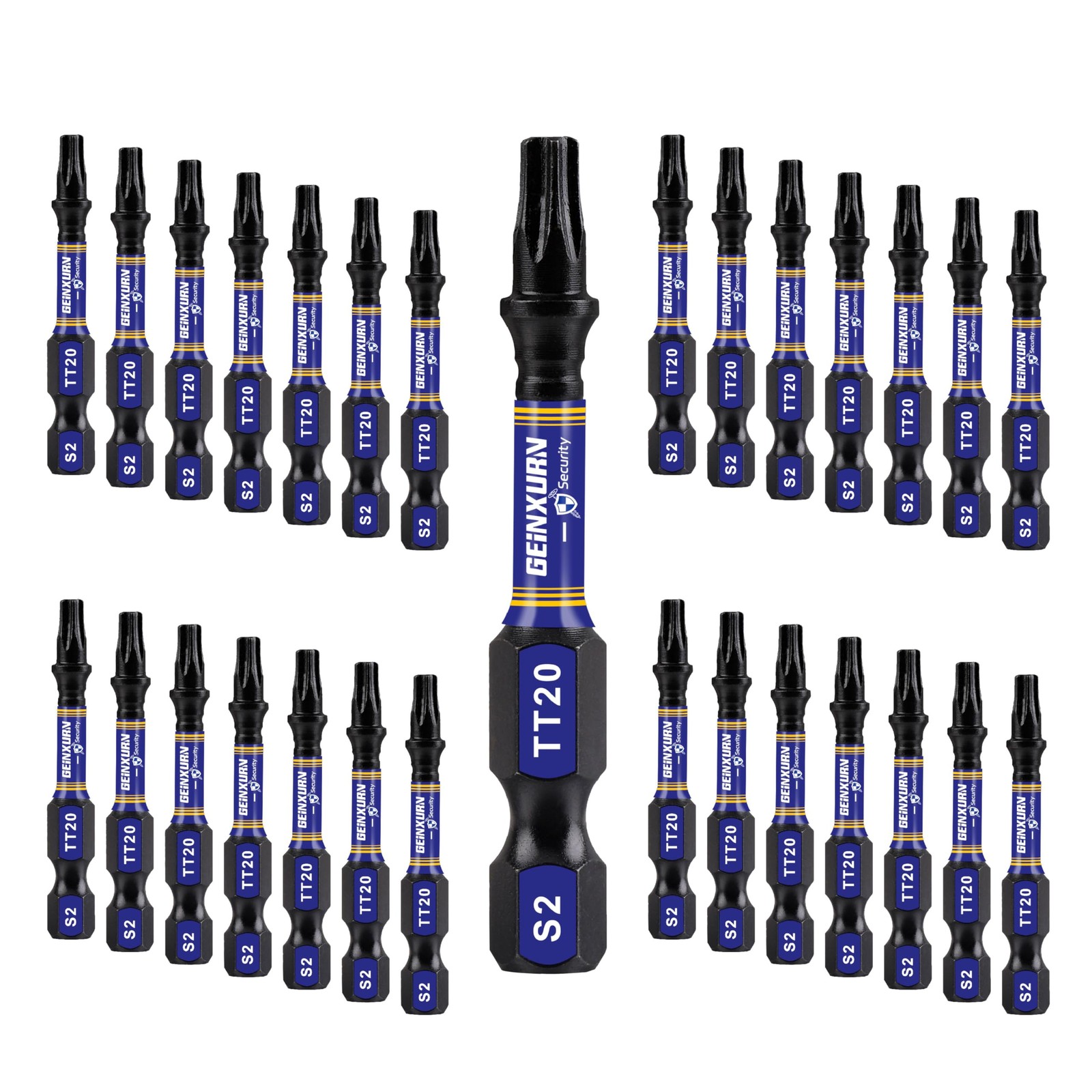Geinxurn 2 In. Security T20 Impact Magnetic Screwdriver Bit Set, 30 2"-30PCS