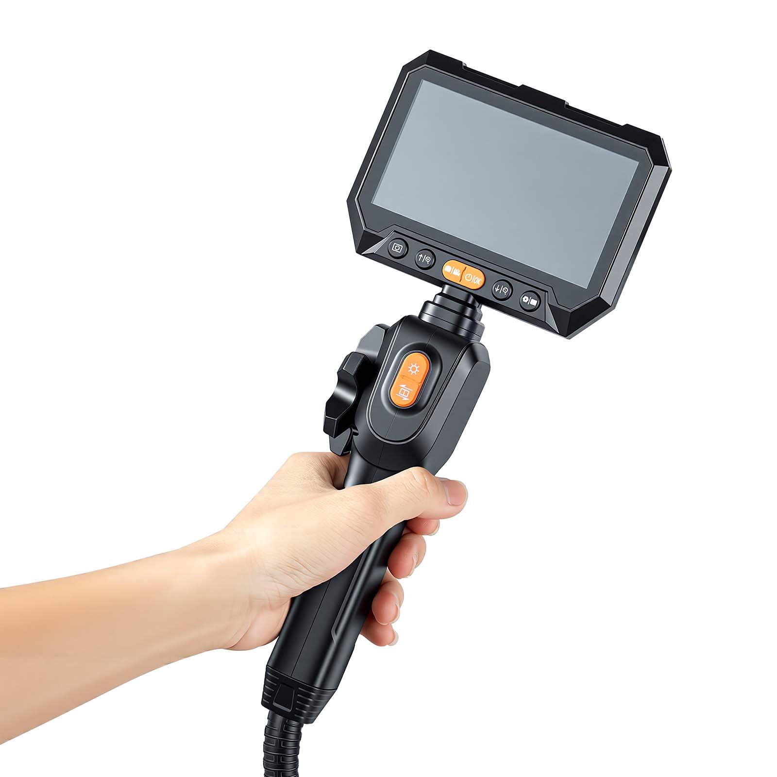 Uimoso Dual-Lens 2-Way Articulating Endoscope with 5" Split-Screen Display