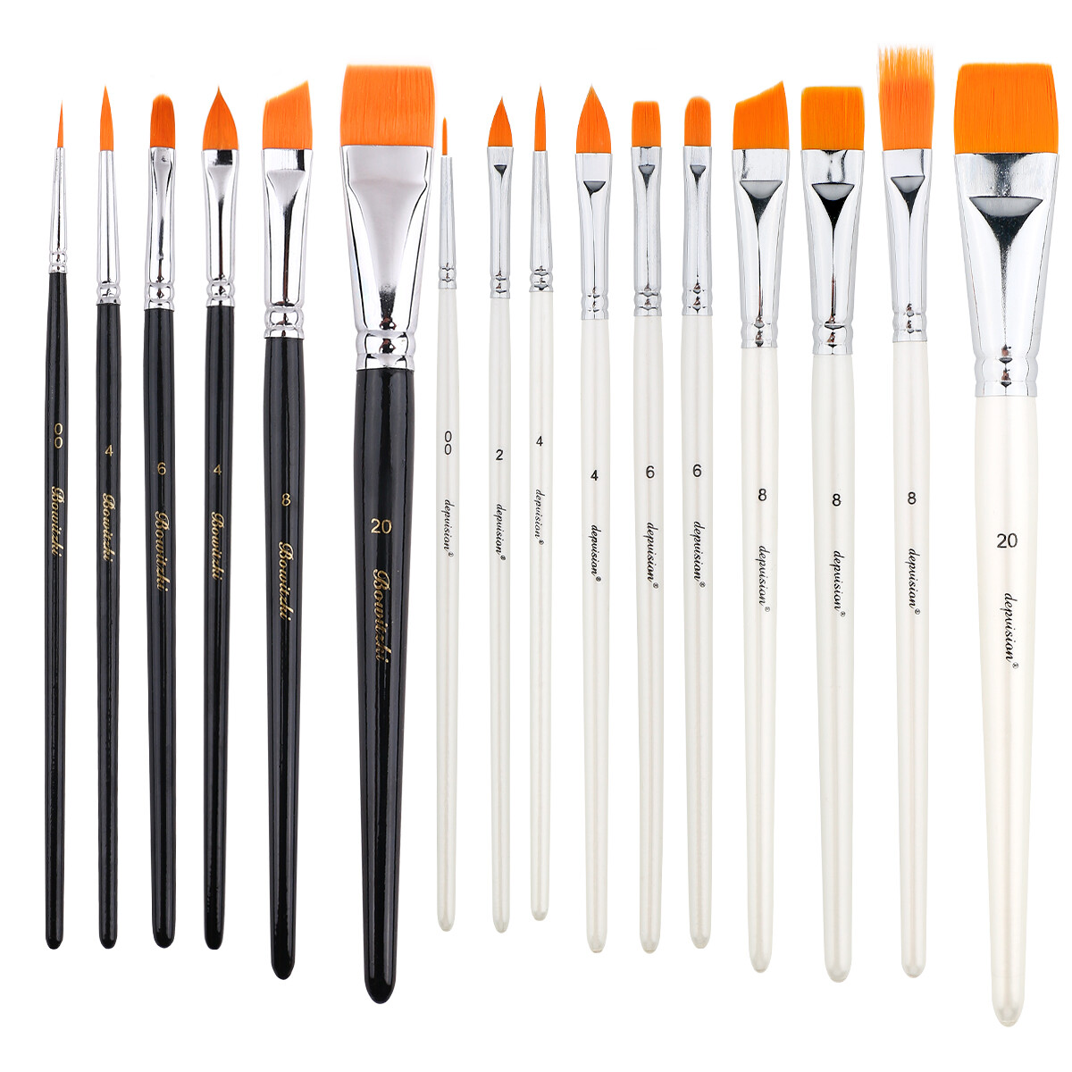 Bowitzki Professional Face Paint Brushes 16 Pcs Artist Face Painting Brushes Kit