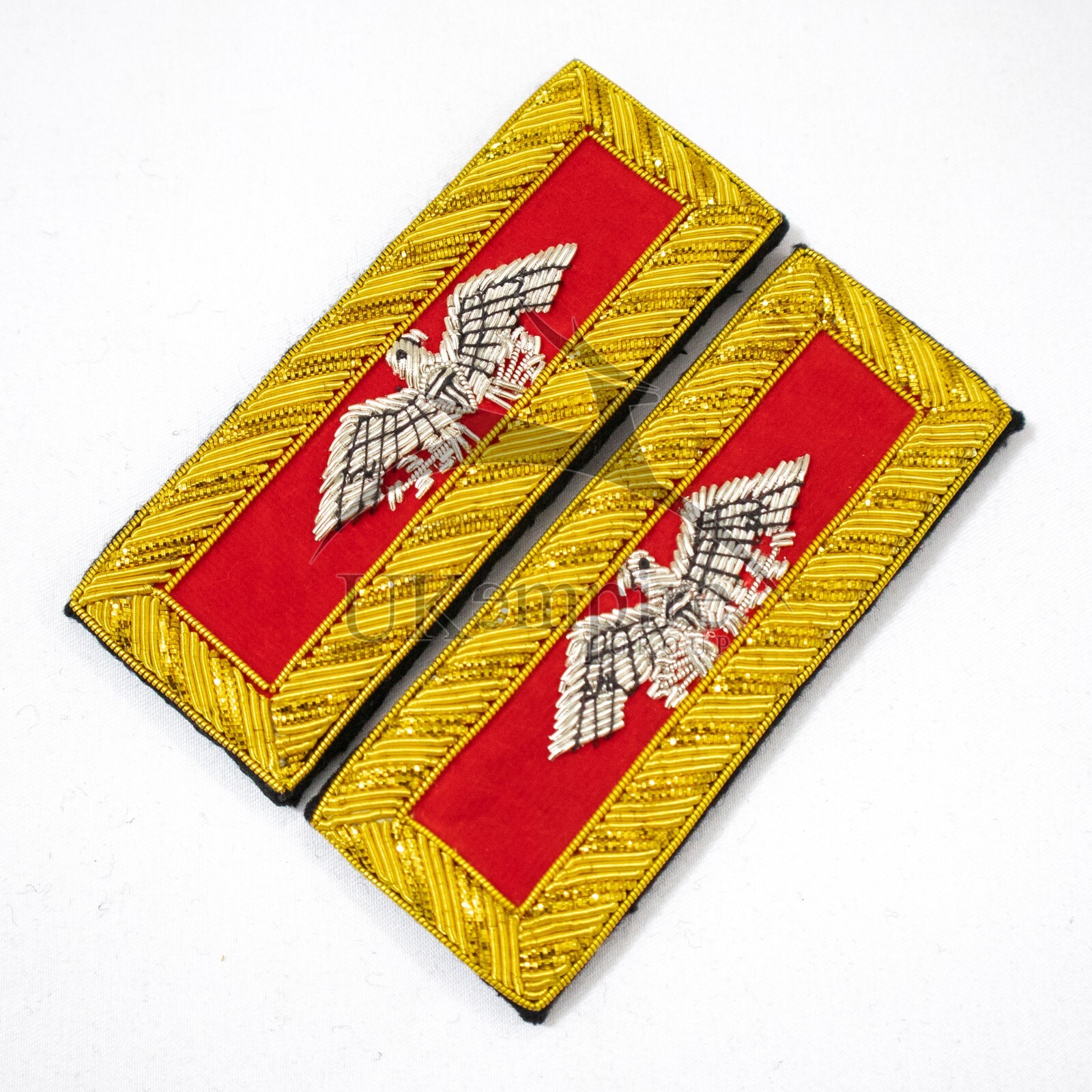 Civil War US Officer Shoulder Boards Colonel (Silver Eagle) Artillery Red