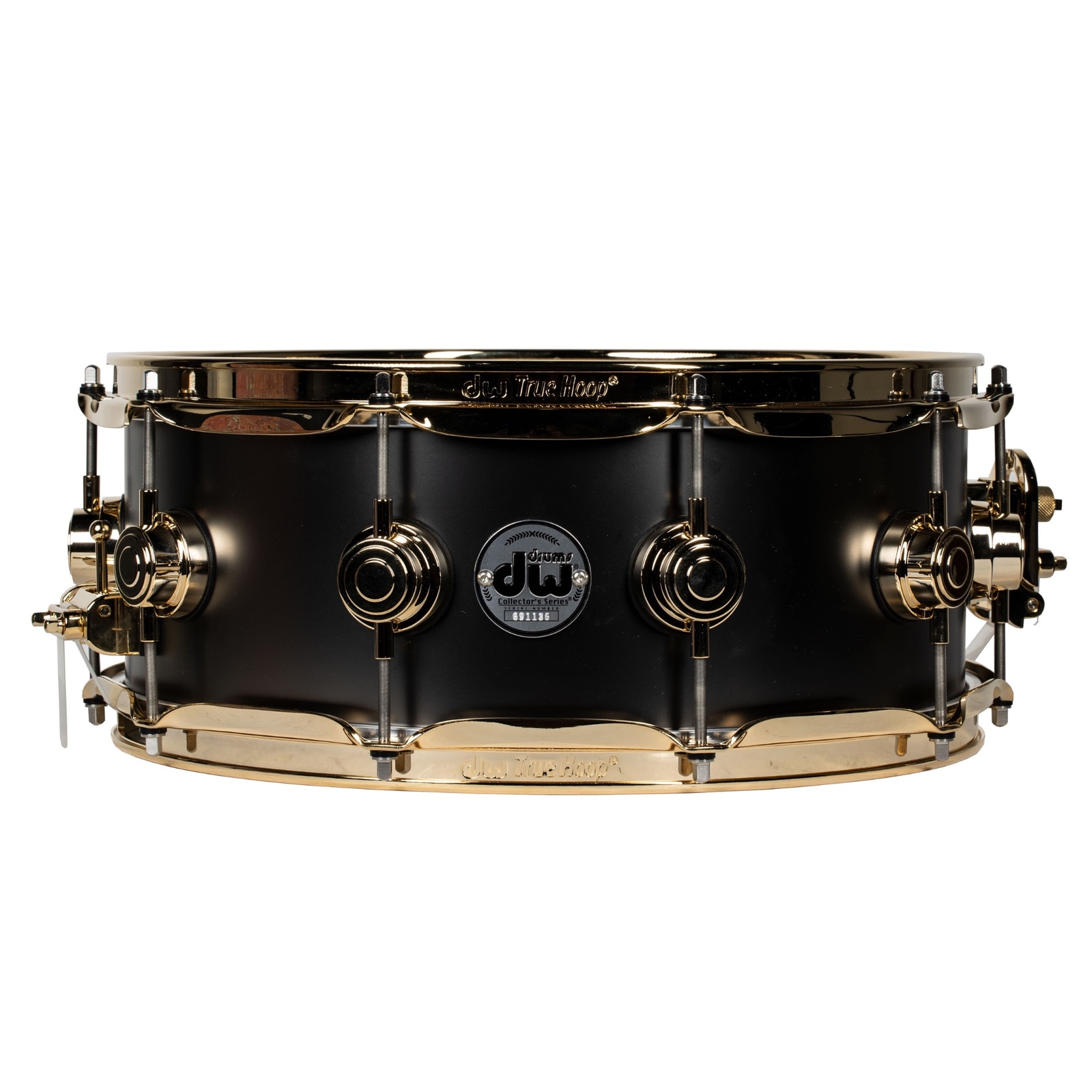 Drum Workshop 5.5x14 Satin Black Nickel Over Brass Snare Drum w/ Gold Hardware